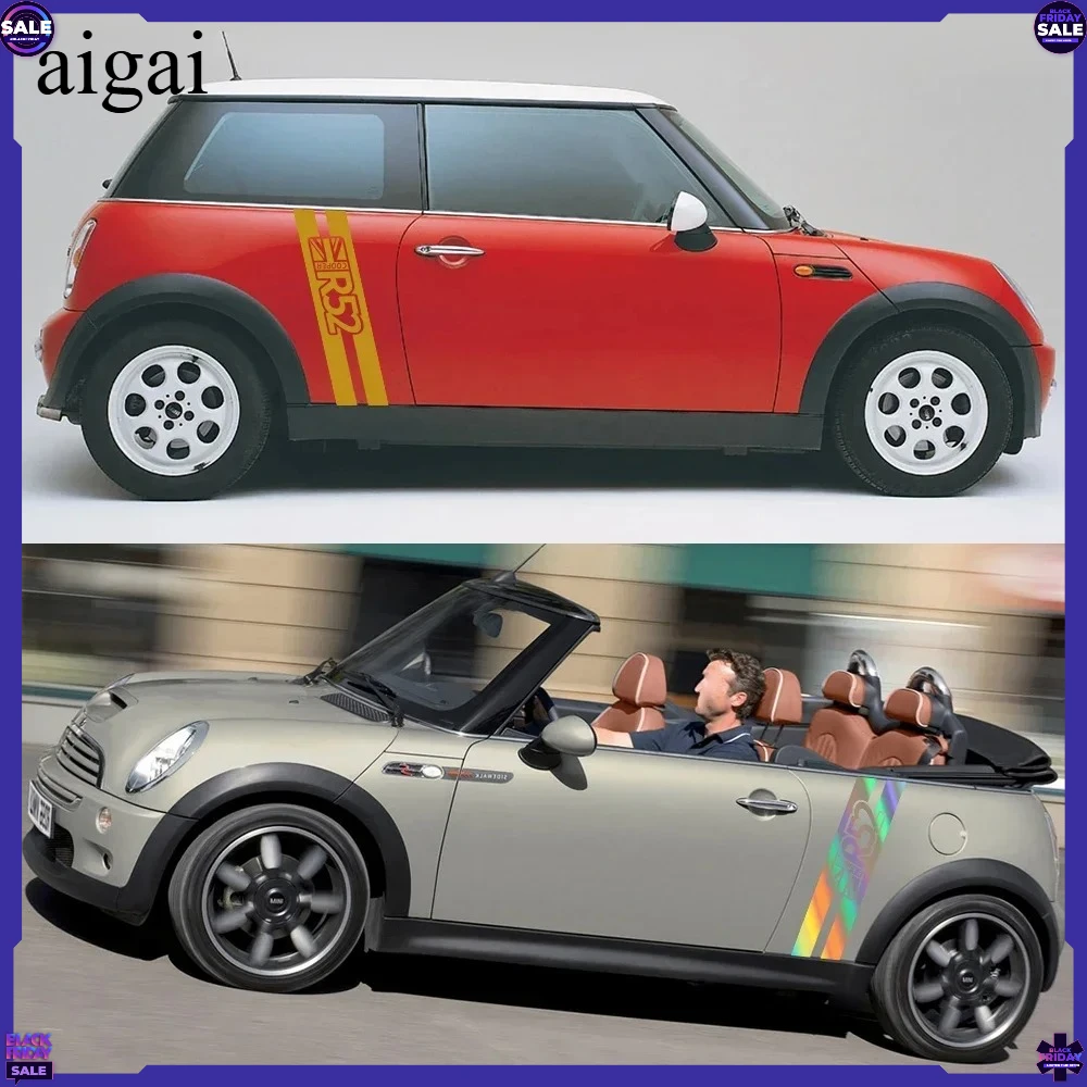 Car Door Side Sticker for MINI John Cooper S JCW R52 Convertible Works Racing Sport Style Decor Decal Auto Tuning Accessories
