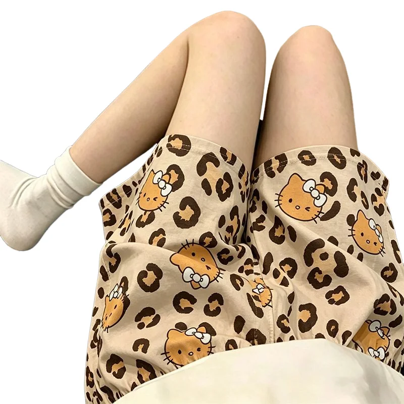 Sleeping Pants Women Cartoon Cute Animal Pattern Loose Lightweight Breathable Elasticated Waistband Shorts Pajama Pants Loose
