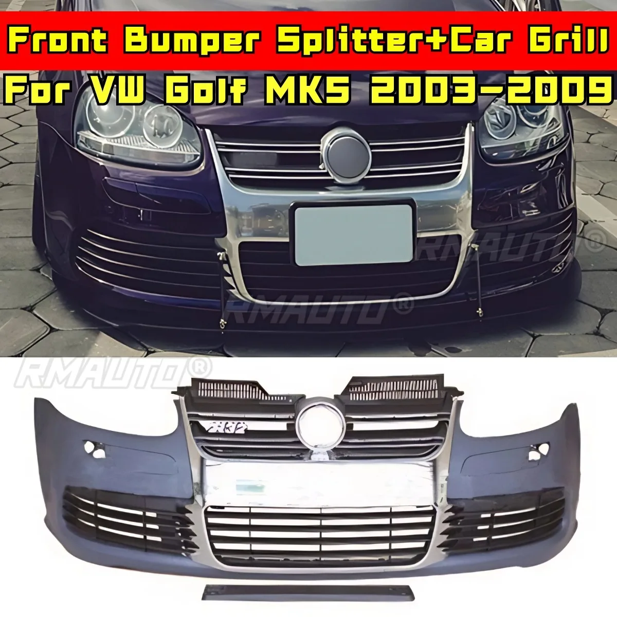 For Golf MK5 2003-2009 Body Kit Front Bumper Diffuser Bumper Guard Racing Grills For VW Golf MK5 2003-2009 Car Accessories