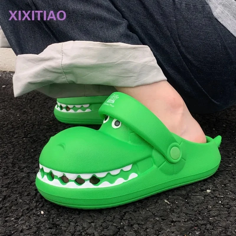 

Toy Story Rex Closed-Toe Slippers - Soft Home Shoes For Kids Parent Child EVA Anti Odor Dual Wear Beach Sandals Festival Gift