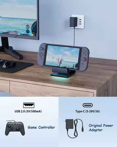 Aolion RGB Charging Dock For Switch 2 Game Controller Base Holder Charging Station For Switch 2 NS2 Host Game Accessories