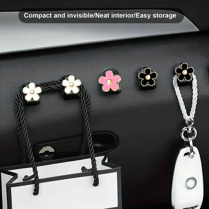 

3-piece Car Seat Back Hook Set, Cartoon Interior Decor Accessories, Cute & Practical Invisible Passenger Seat Hooks for Ladies, Car Decoration Supplies