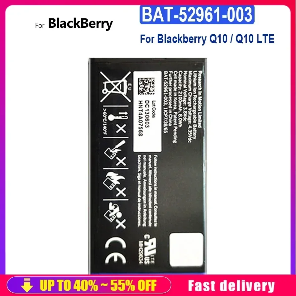 Mobile Phone Batteries BAT-52961-003 BAT52961003 2100mAh For Blackberry Q10/Q10 LTE/Q10 LTE SQN100-1 Portable Cell Phone Battery