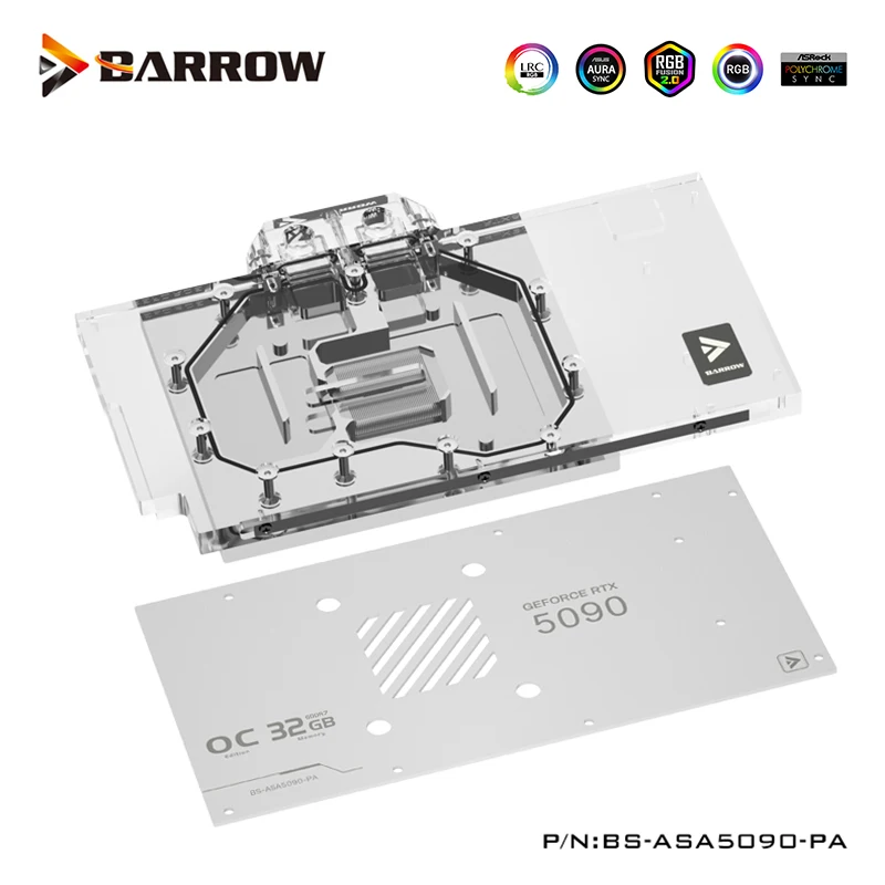 Barrow GPU Waterblok Voor ASUS ROG ASTRAL (LC) RTX5090 D O32G/32G GAMING Grafische Kaart Koeler Met Backplate, BS-ASA5090-PA