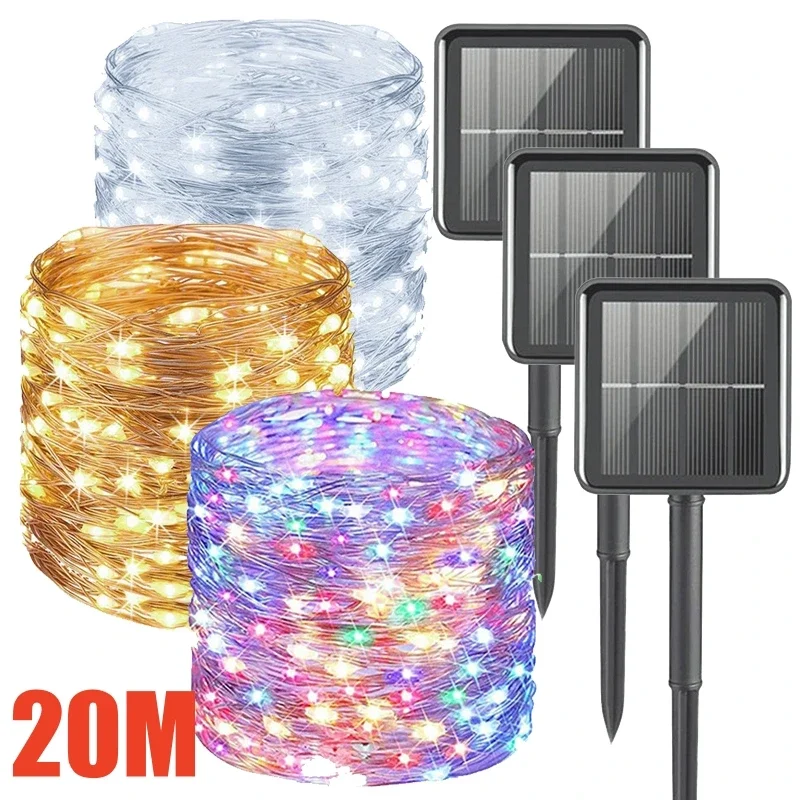 

5M/10M/20M Solar Led Fairy Light Outdoor Festoon Led Waterproof Garland String Lights Christmas Party Garden Solar Lamp Decor