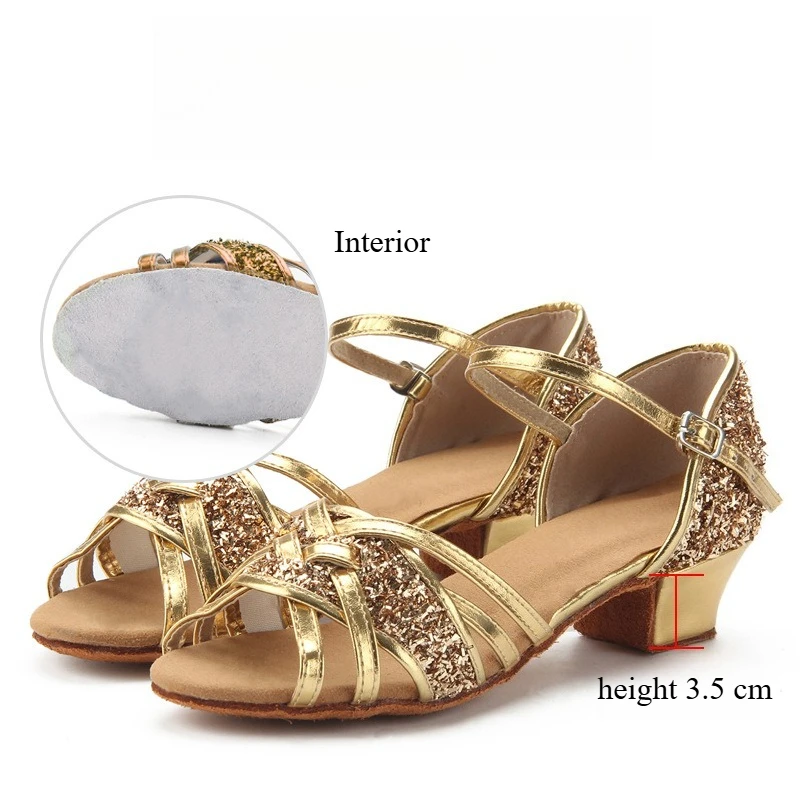 Girls Latin Dance Shoes Women Medium Heel Soft Sole Flamenco Dance Shoes Performance Cha-cha Tango Jazz Bullfighting Shoes view 6