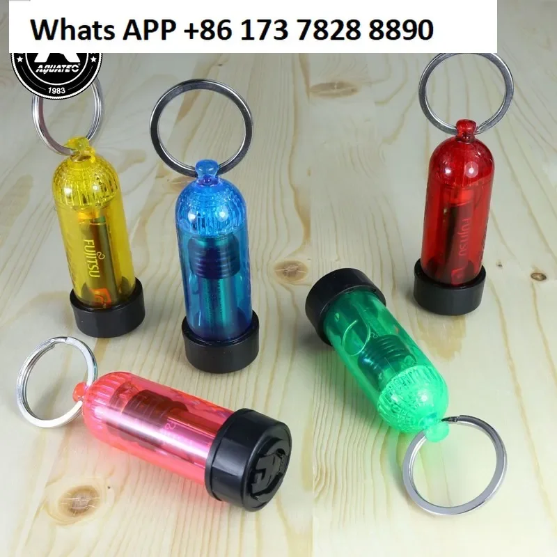 Aquatec mini diving signal light, diving mirror light anti-sea water keychain night diving reminder light
