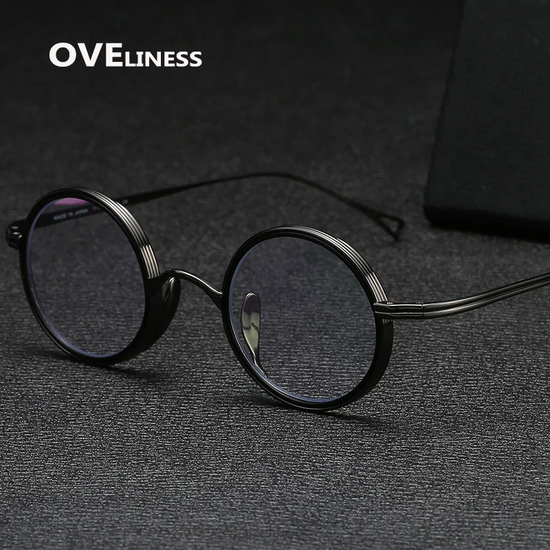 

Pure Titanium Glasses Frame for men Women Vintage Round Myopia Optical Prescription Eyeglasses Frames 2022 New Titan Eyewear