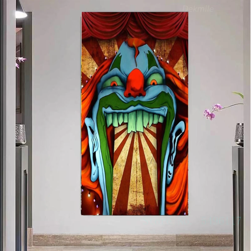 Halloween Door Stickers Self-adhesive Festival Party Decoration Wallpaper Clown Poster Living Room Bedroom Custom Wall Murals