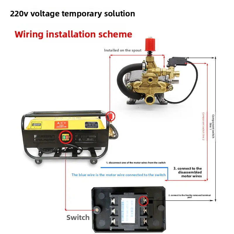 Cleaning Machine Water Gun Pressure Pressure Switch Device 55/58 Type 360 Type Car Washing Machine Switch Modification