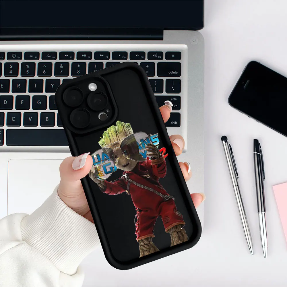 حافظة هاتف Marvel Baby I Am Groot لهاتف iPhone 17 Air 16 16e 15 14 Plus 13 12 11 Pro Max Coques 17 16 ProMax غطاء سيليكون سائل