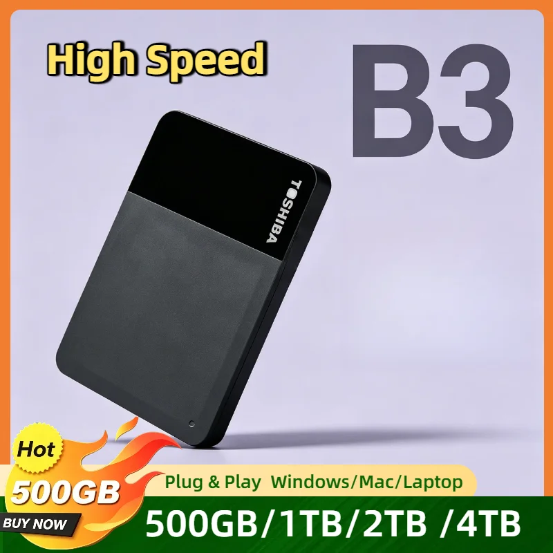 

For Toshiba Canvio Ready B3 1TB 2TB 4TB USB 3.0 2.5 Inch Portable HDD External Hard Disk for Mac Laptop Android Pro Plus