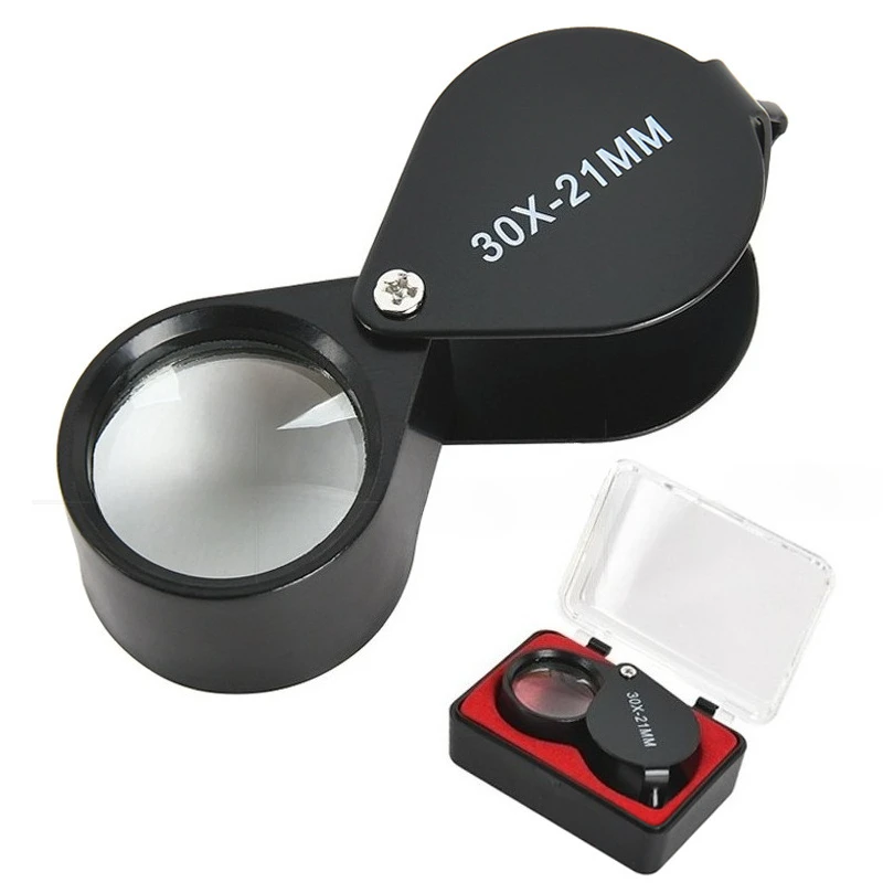 Pocket Jewelry Loupe Jewelers Diamond Eye Magnifying Glass Magnifier Metal Tools For Coins Gems Stamps Watches