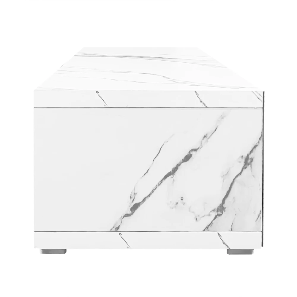 Moderner TV-Schrank mit variabler Länge (140–260 cm), drehbarer Funktion, weißes Hochglanz-Matt-Finish und goldenen Dekorationen – Detail 39