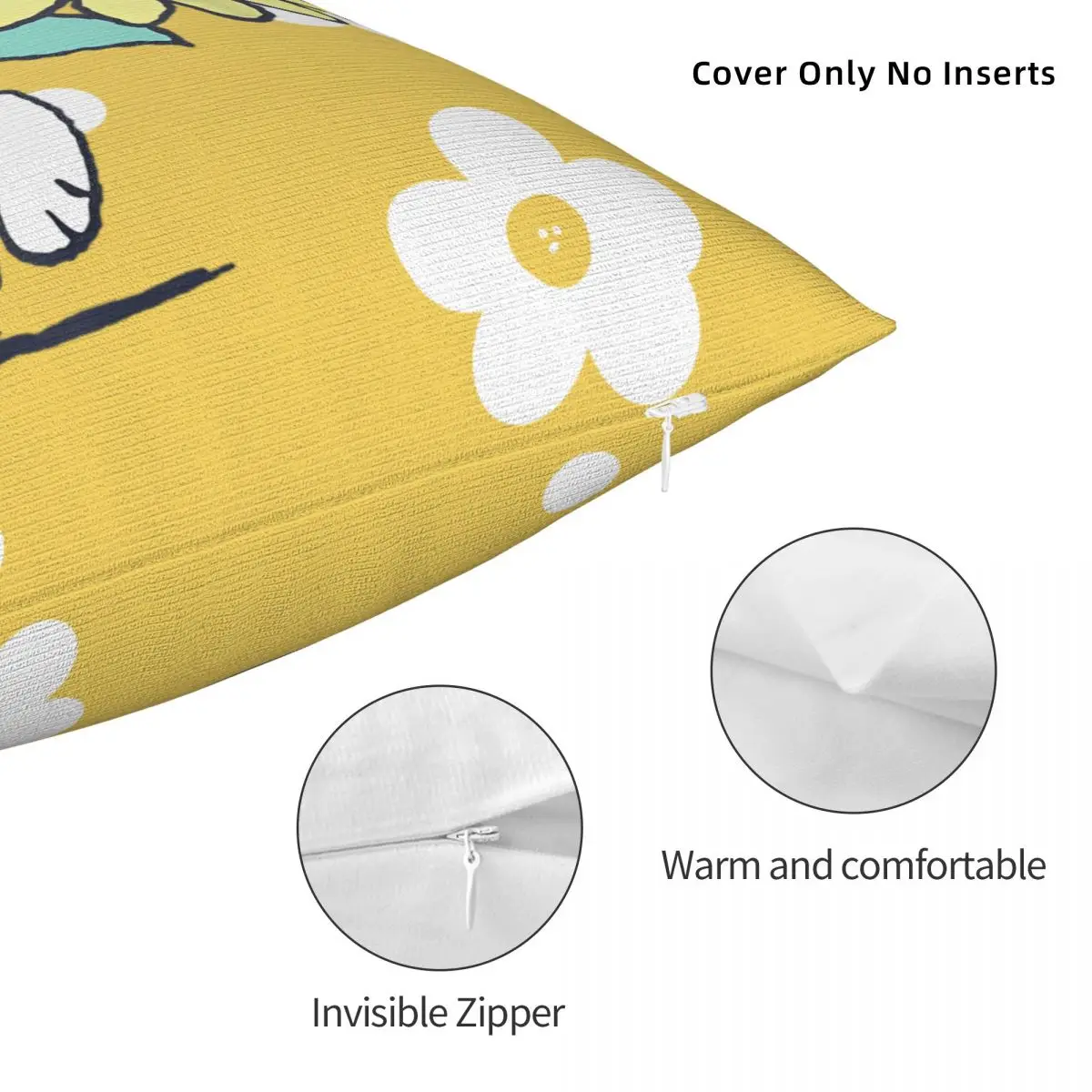 سنوبي الوردي زهرة الأقحوان رمي غطاء وسادة رمي وسادة الكرتون الإبداعية وسادة يغطي #5