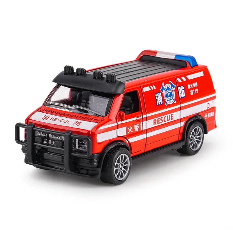 1:32 Simulation Ambulance Model Alloy Pull Back Die-casting Car Toy Police Special Car Children\'s Toy Gift