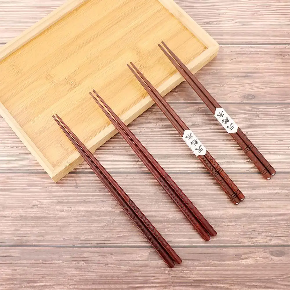 

1/4 Pairs High-quality Wood Japanese Restaurant Reusable Cooking Tableware Wooden Chopsticks Sushi Chopsticks Dinnerware