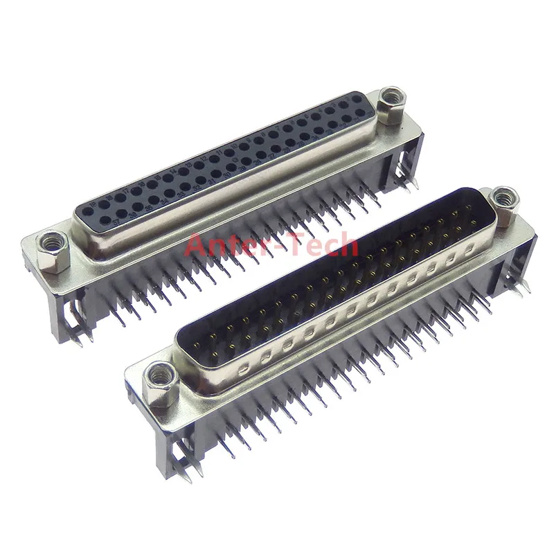 DR37 DB37 D-SUB Angle Angled 37 Pin Female Male PCB Mount Socket Connector