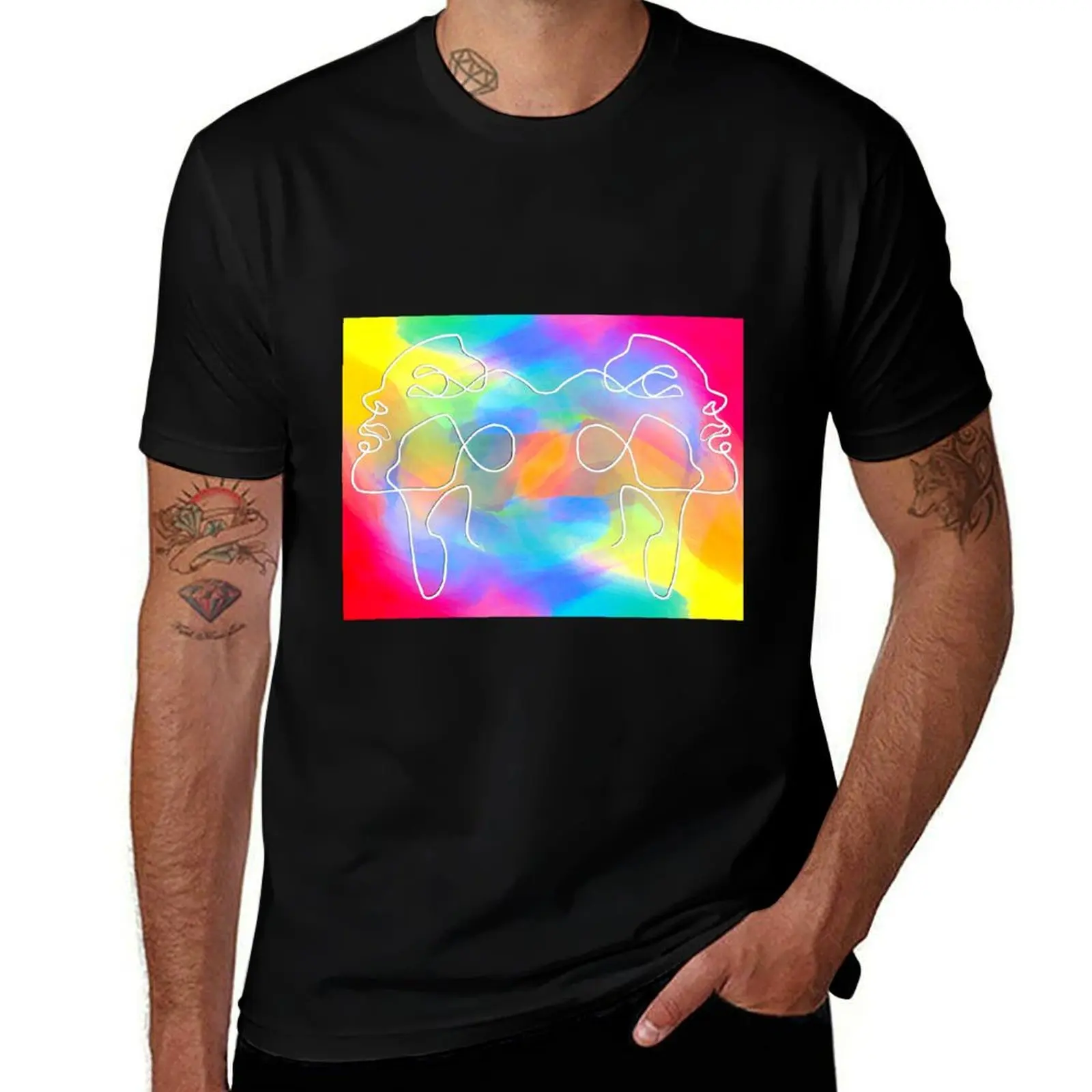 

print light Twin heads T-Shirt Outdoor Work Short Sleeve Top