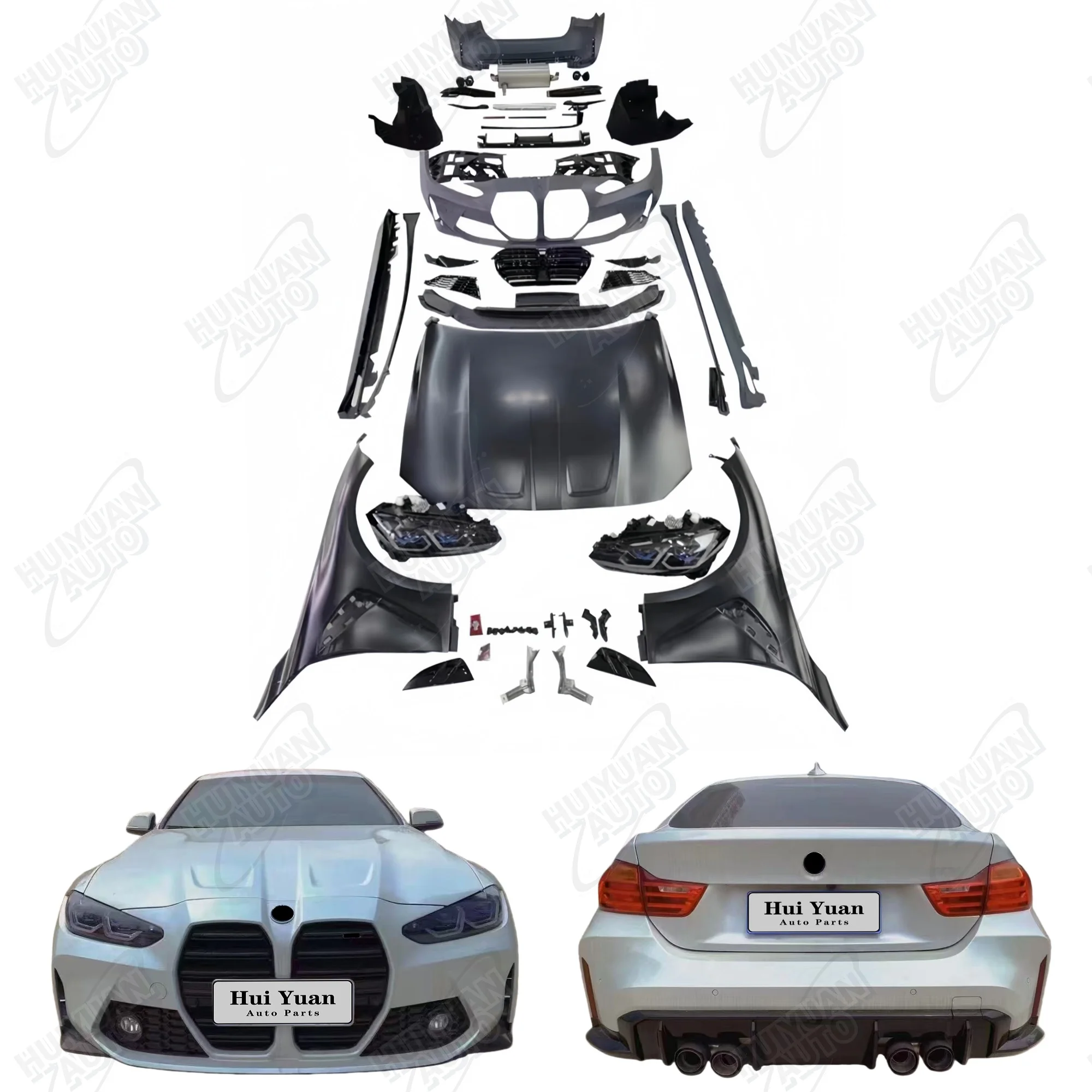 

New Design for 4 Series F32 F33 F36 2013-2020 Facelift G82 M4 Look Like Body Kits Front Bumper Fender Hood New Condition