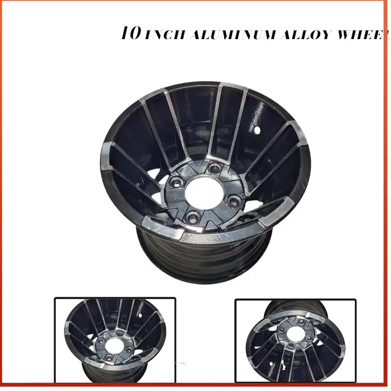 Heavy-Duty 10-inch Aluminum Alloy Wheels Set: Front/Rear for ATV, Go-Karts, 4-Wheelers | Matches Tires 22/20X10-10 & 23/21X7-10