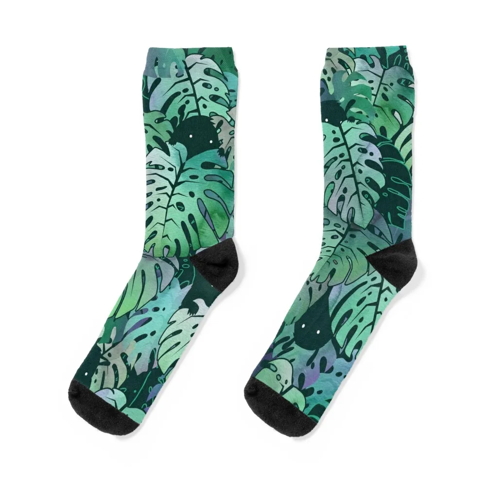 

Monstera Monsters Socks Non-slip New year's Soccer custom Socks For Man Women's