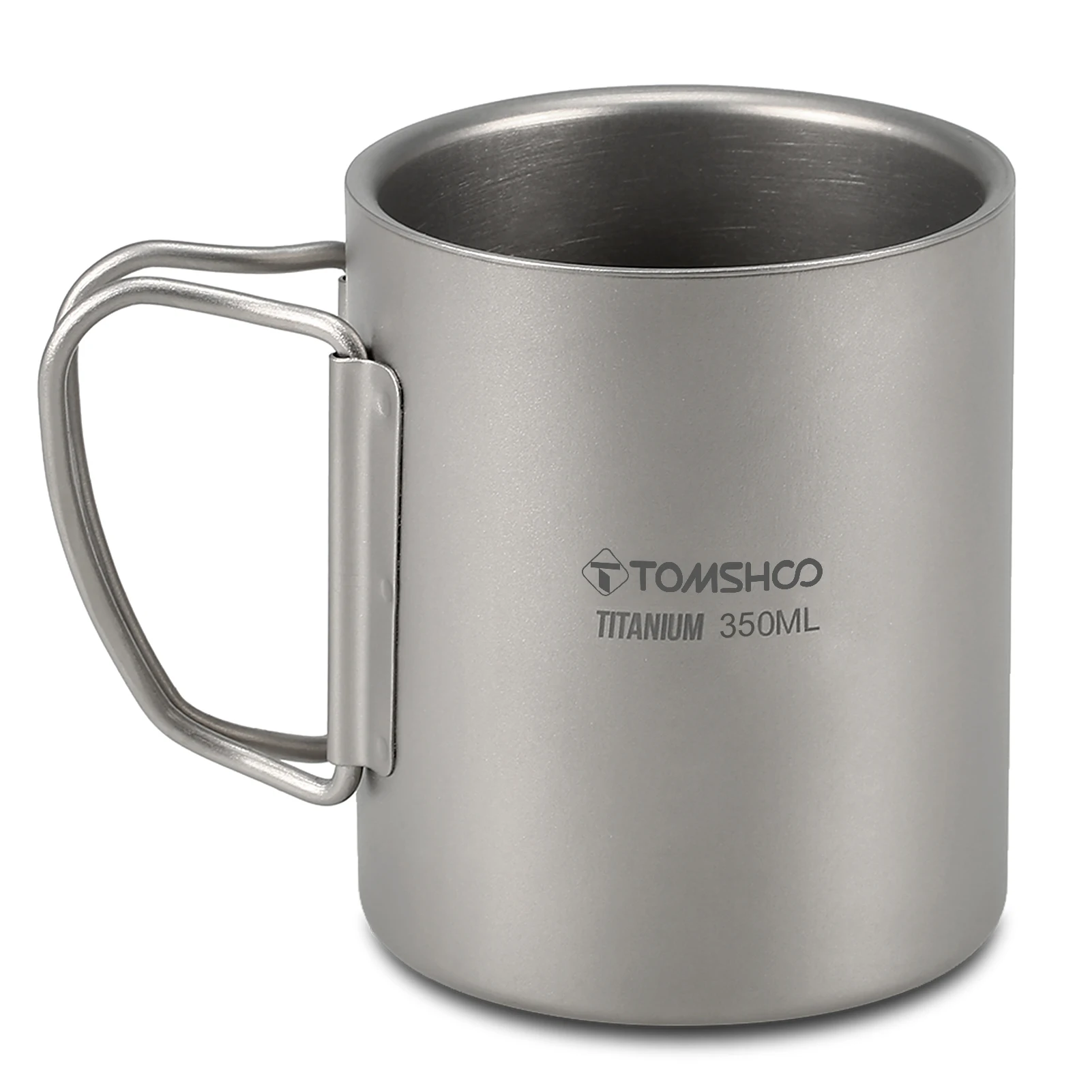 TOMSHOO Doppelwandiger Ti-Wasserbecher, Kaffee- und Teebecher für Zuhause, Büro, Outdoor, Camping, Wandern, Rucksackreisen, Picknick, 220/350/450/600 ml