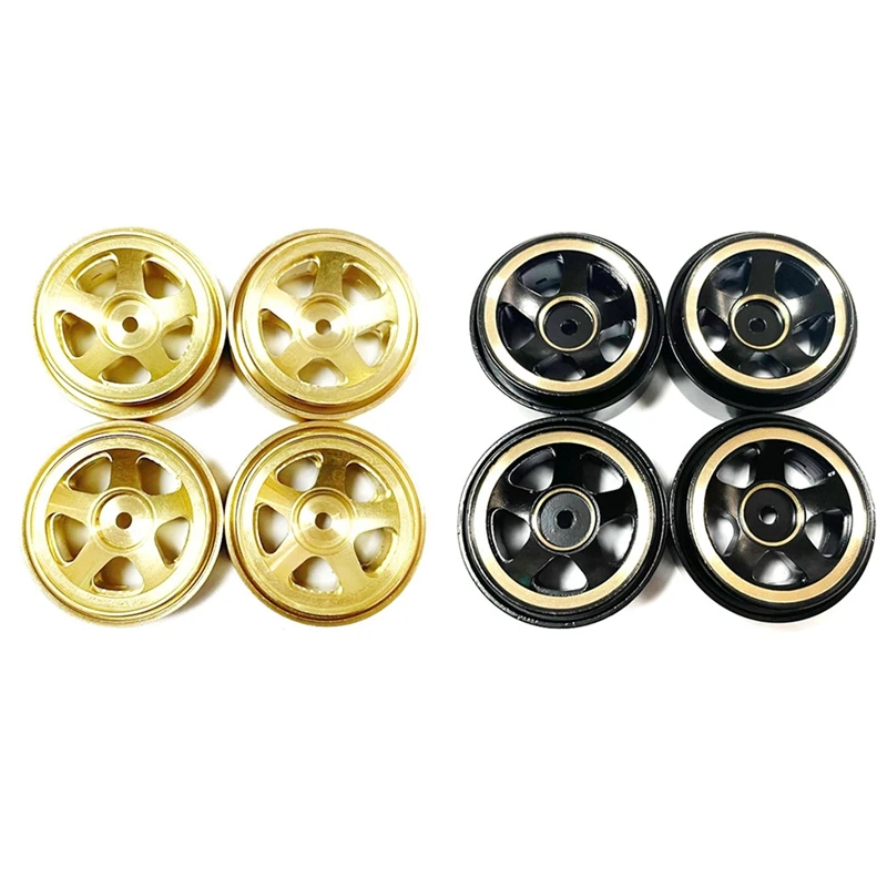 4PCS Brass Beadlock Wheel Rim Hub Counterweight For 1/18 Scale FMS Toyota Fj Cruiser Land Cruiser RC Car Upgrade Parts