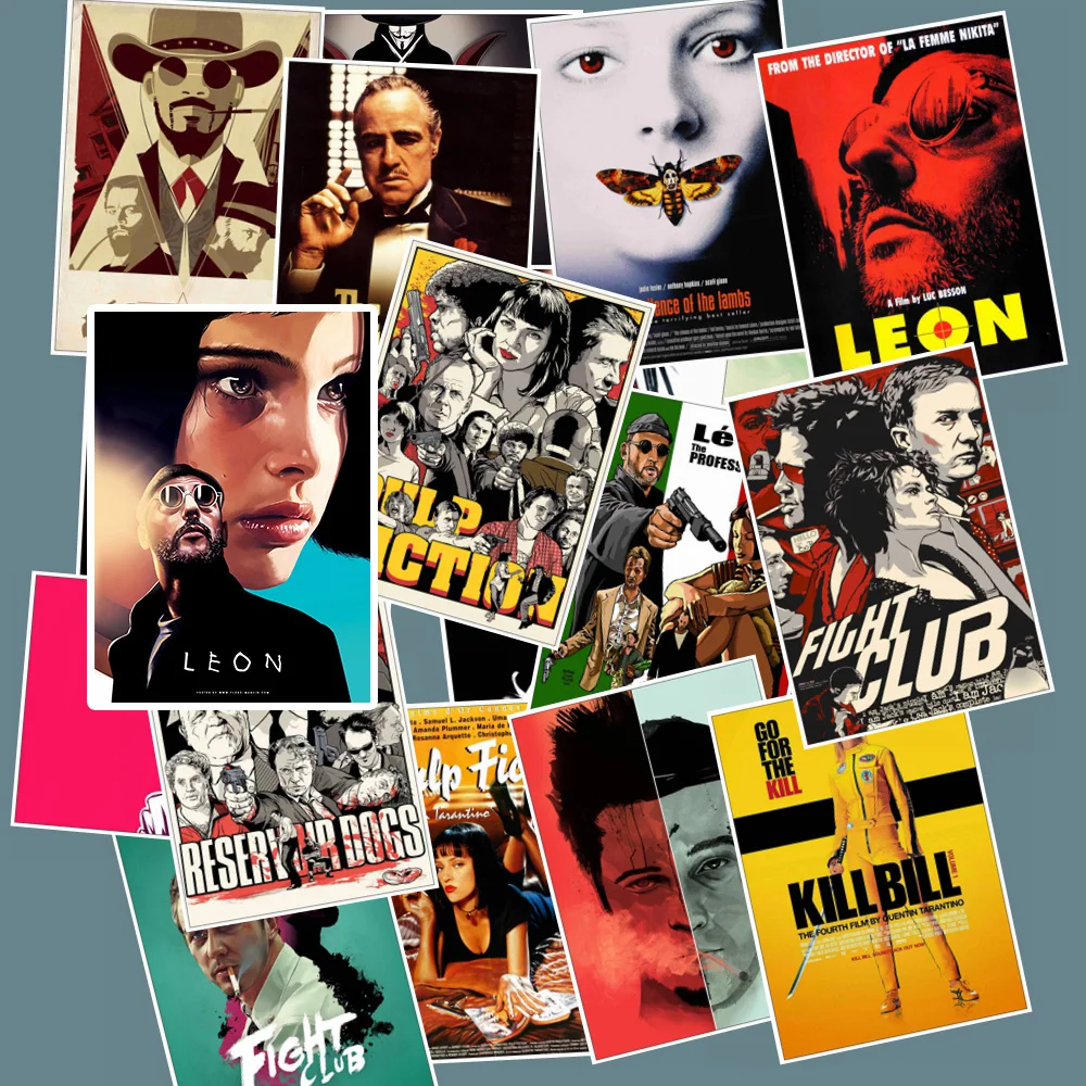 25pcs Classic Movie Stickers DIY Luggage Laptop Art Kill Bill Pulp Fiction Poster Stickers Waterproof Skateboard Toy Gift