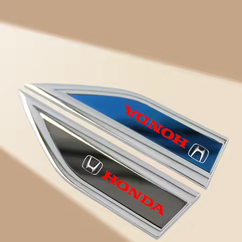 2Pcs Metal Blade Emblem Badge Sticker Side Doors Fender Decal for Honda CITY CIVIC Mugen INSPIRE XRV CR-V URV Fit Type R Vezel
