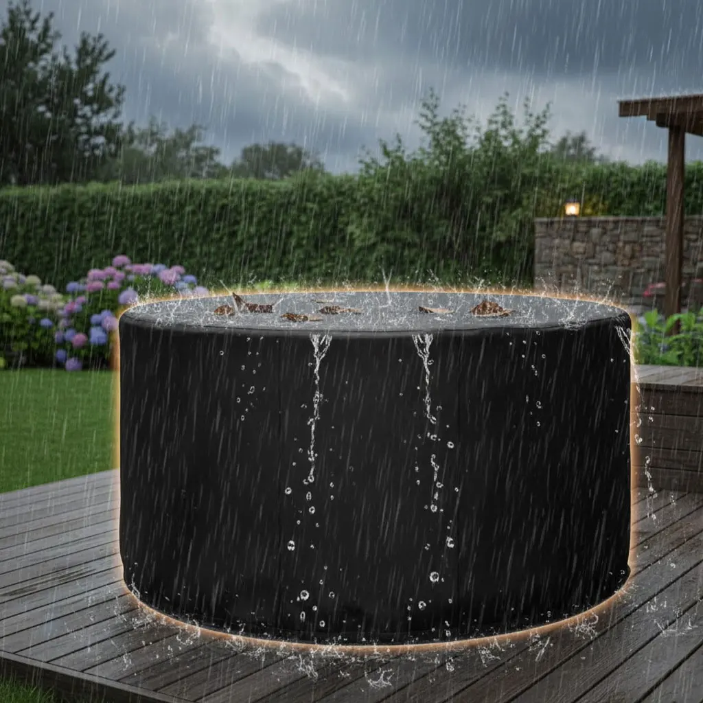 

420D Oxford Waterproof Round Patio Furniture Cover All-Weather Dustproof Protector for Garden Terrace Table & Chair Set