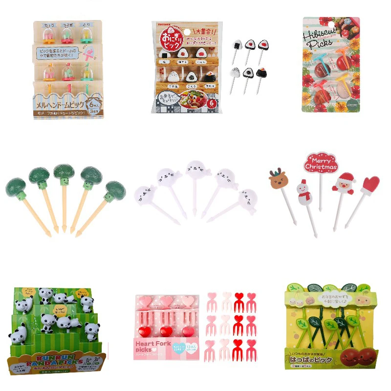 Фруктовая-вилка-листья-цветы-трехмерная-птичья-клетка-Санта-мультфильм-панда-дельфин-выцветающая-голова-детское-украшение-для-обеда