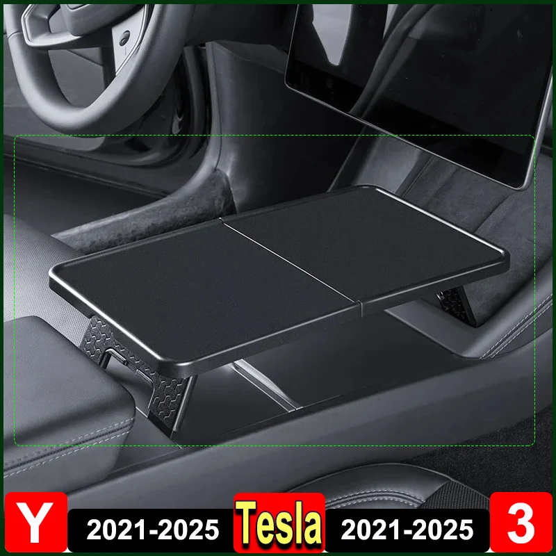 Für Tesla Model Y Juniper 2025 Mittelkonsolentisch Trinken Essen Schreibtisch Aufbewahrung Organizer Fach Modell 3 Highland 2024 faltbares Brett