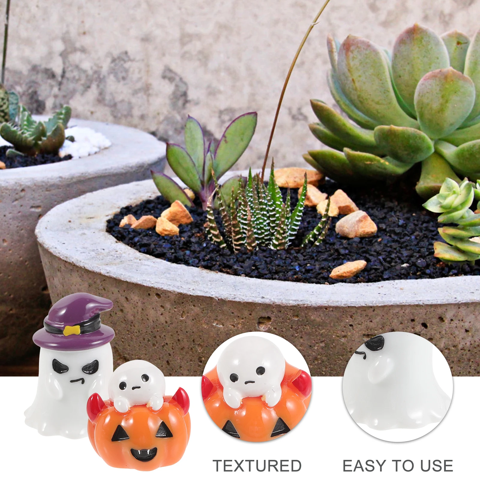 

2Pcs Pumpkin Ghost Resin naments Halloween Decor Centerpiece Table Decorations Desktop Adornment Craft Supplies Gardening Tools