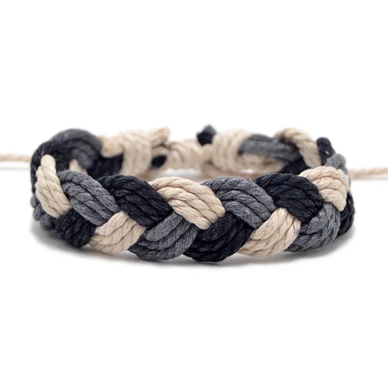 Women Man Woven Friendship Bracelet Handmade Braided Rope Men Weave Hand Strap Bangle Wide Adjustable Charm Couple Jewelry