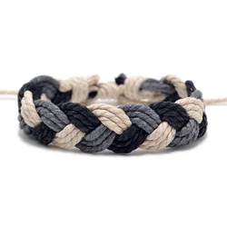 Women Man Woven Friendship Bracelet Handmade Braided Rope Men Weave Hand Strap Bangle Wide Adjustable Charm Couple Jewelry