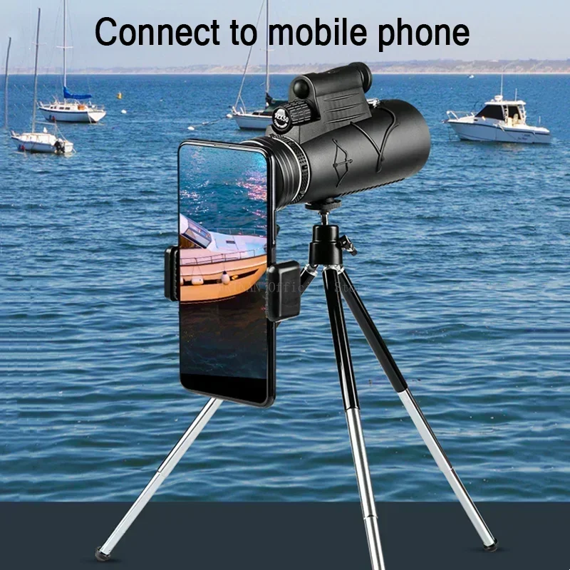 Telescopio monocular HD zoom largo alcance con trípode y clip móvil - imagen 4