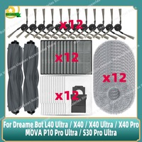 Fit for Dreame Bot L40 Ultra / X40 / X40 Ultra / X40 Pro / MOVA P10 Pro Ultra / S30 Pro Ultra Main Brush Mop Filter Bag Parts