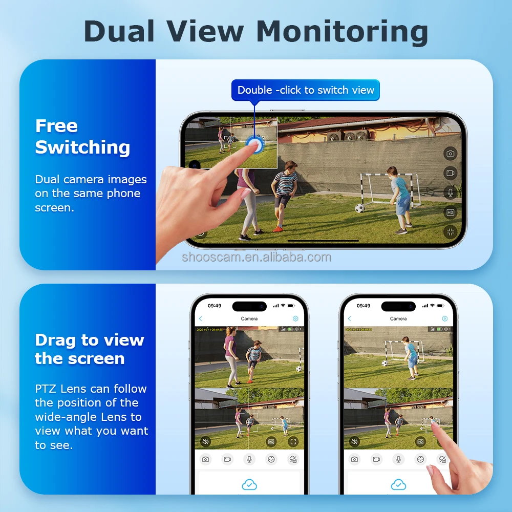 كاميرا ShooCam 6MP خارجية 4G PTZ اتجاهين الصوت Shoocam كامل اللون كاميرا تعمل بالطاقة الشمسية في الهواء الطلق للرؤية الليلية كاميرا تلفزيونات الدوائر المغلقة تعمل بالطاقة الشمسية #4