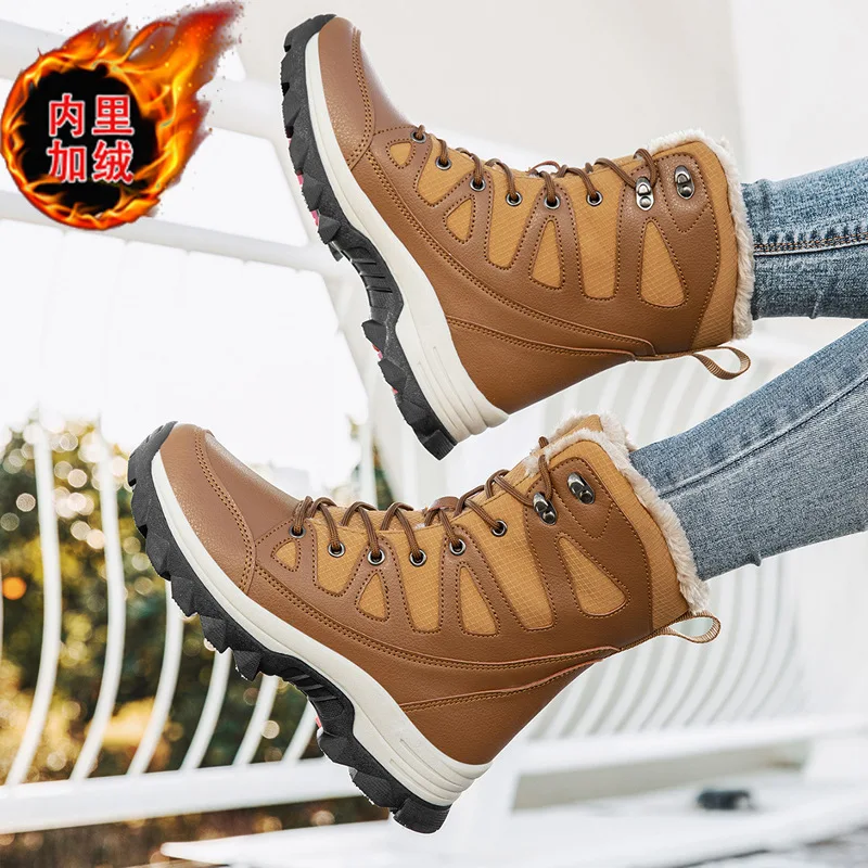 Snow Boots Women's Medium Tube Warm, Piled and Thickened Winter Waterproof and Non-slip