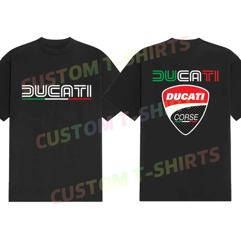 

2025 Hot Sale Summer 100% Cotton New Limited Ducatis Racing Motorcycle T Shirt Men Short Sleeves Hip Hop Streetwear Cool T-shirt