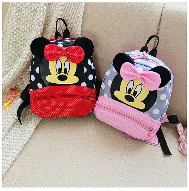 Disney Children\'s Backpack Baby Kindergarten Cute Animal Cartoon Minnie Kids Mickey mouse bag for school