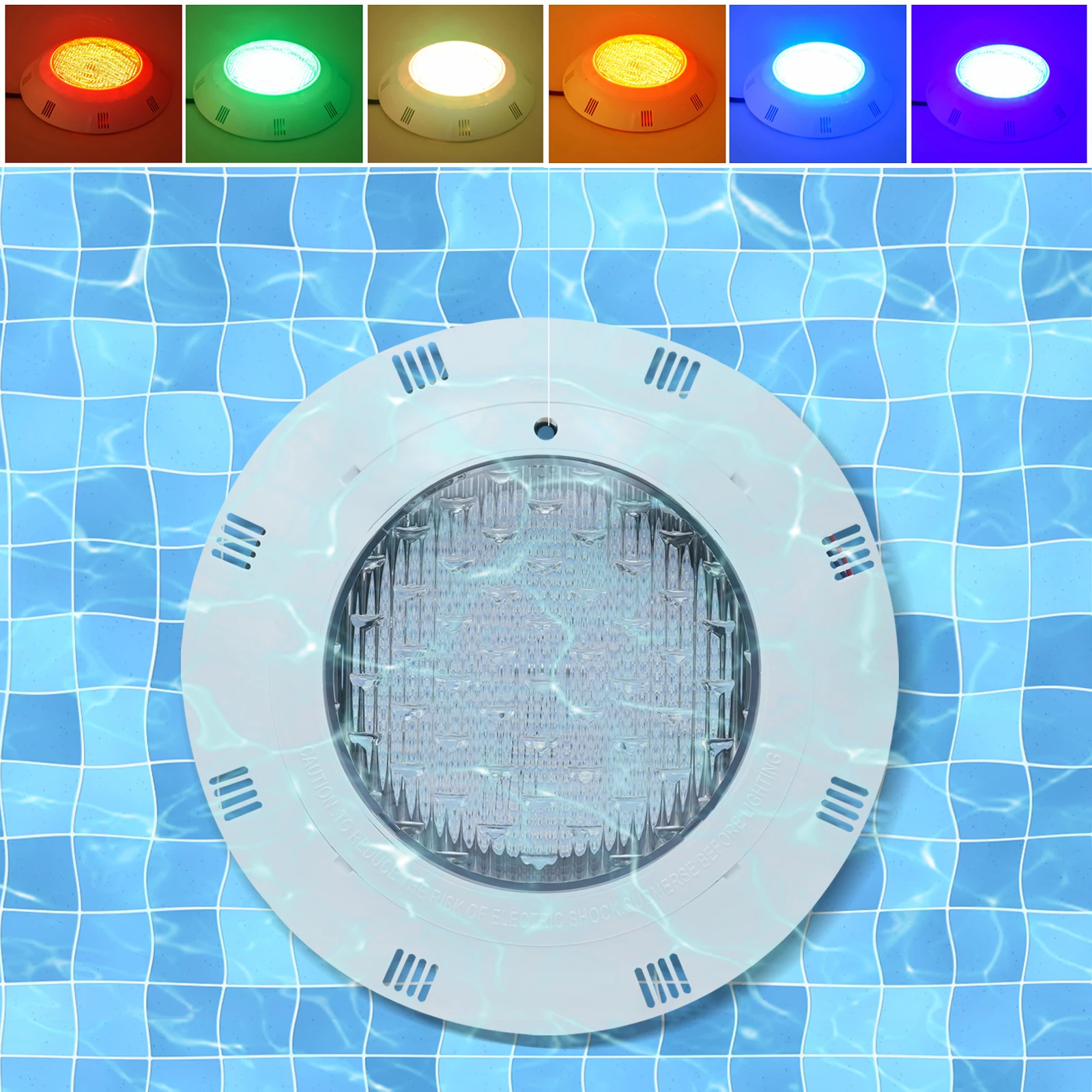 Swimming Pool LED Light RGB Underwater Light IP68 W/ Remote Spa Underwater Light Waterproof Lamp AC12V 45W