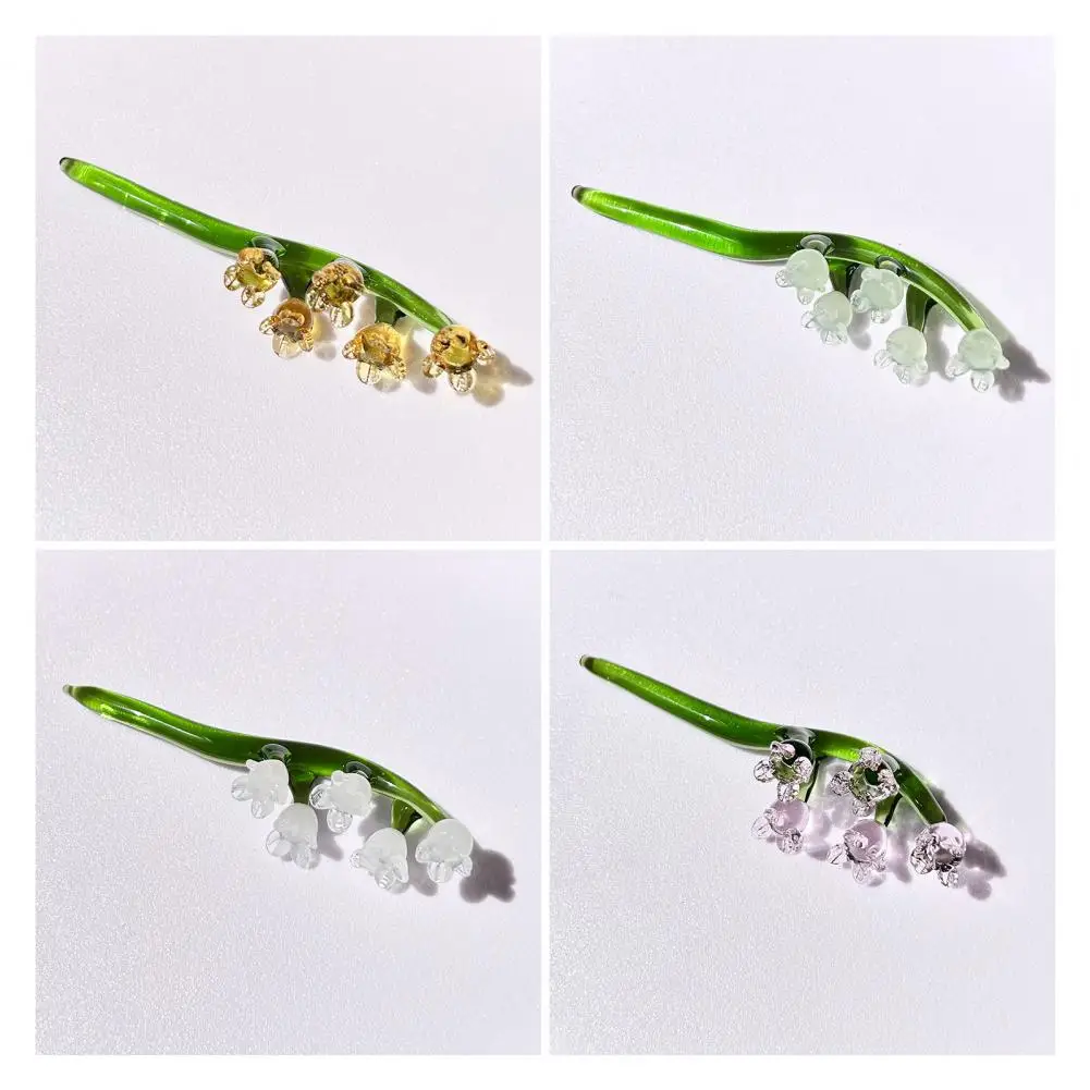 Glasblume für den Schreibtisch Handgefertigte Mini-Glasfigur Künstlicher Kleiner Blumenstrauß Sammlerstück Tischdekoration Ornament Geschenk Mini