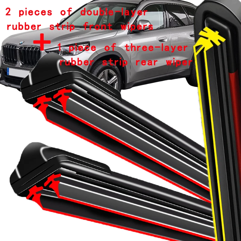

For BMW X1 U11 2022-2024 2023 Wiper Front & Rear Wiper Blades Windshield Windscreen Window Brushes 26"+16"+14"