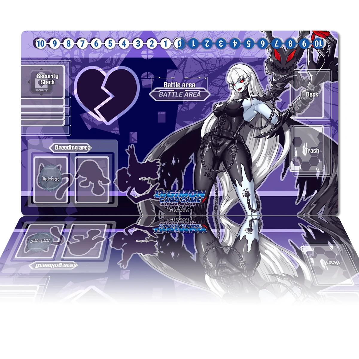 Digimon Playmat Lady Devimon DTCG CCG Mat Board Game Mat Trading Card Game Mat Custom Anime Mouse Pad Zones Free Bag 600x350x2mm