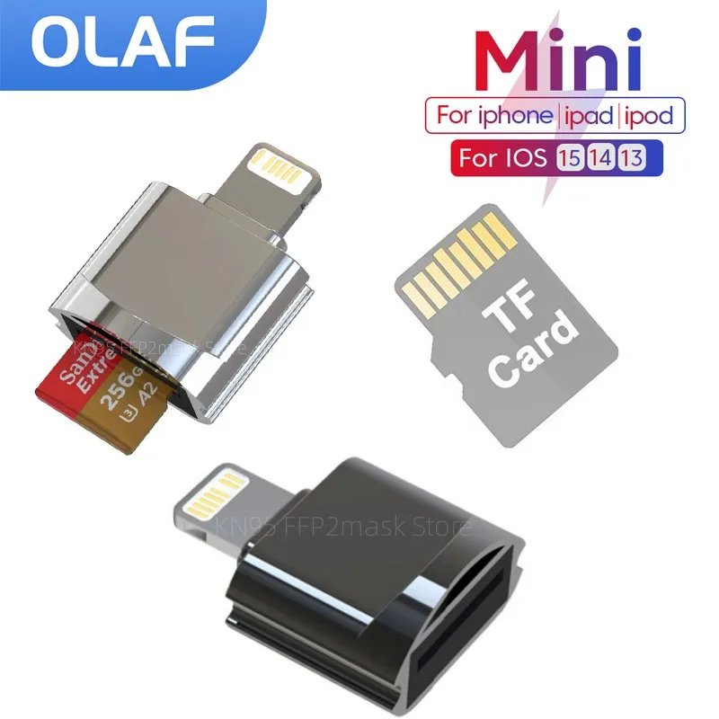 OLAF For iPhone Micro SD TF Card Reader Converter For iPhone 13 12 Lightning to Micro SD Memory Card Reader High SPeed CardReade