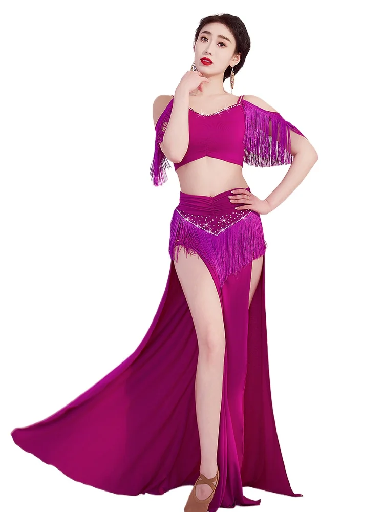 2024 Original New Style Belly Dance Skirt Costume Oriental Dance Shining Tassel Performance Costume Suit DW289