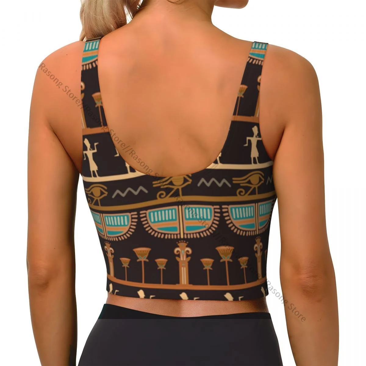 Colete de yoga feminino ginásio esportes colheita topos tribal egípcio vintage silhuetas étnicas streetwear treino respirável tanque superior feminino
