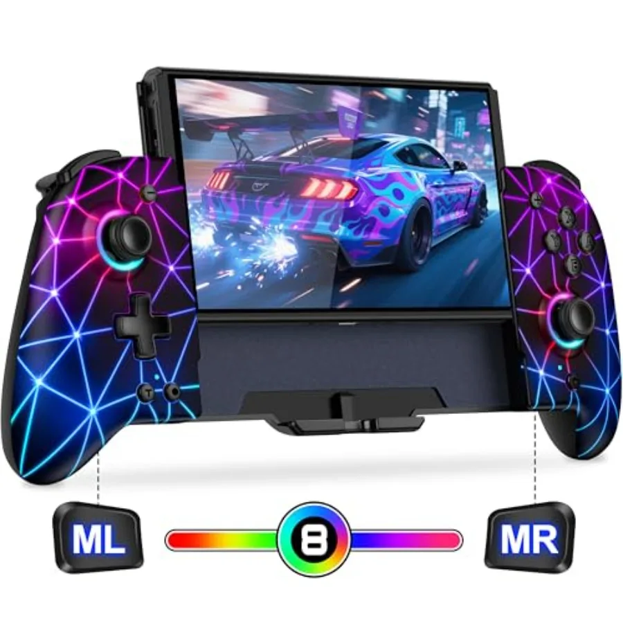 

Hall Effect JC00 Pro Controller for Nintendo One Pcs Joypad with 9 Color Lights Handheld Mode